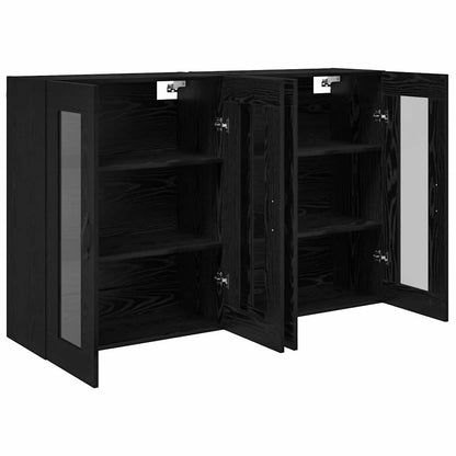 Wandschränke 2 stk. Schwarz Eichen-Optik 69,5 x 34 x 90 cm