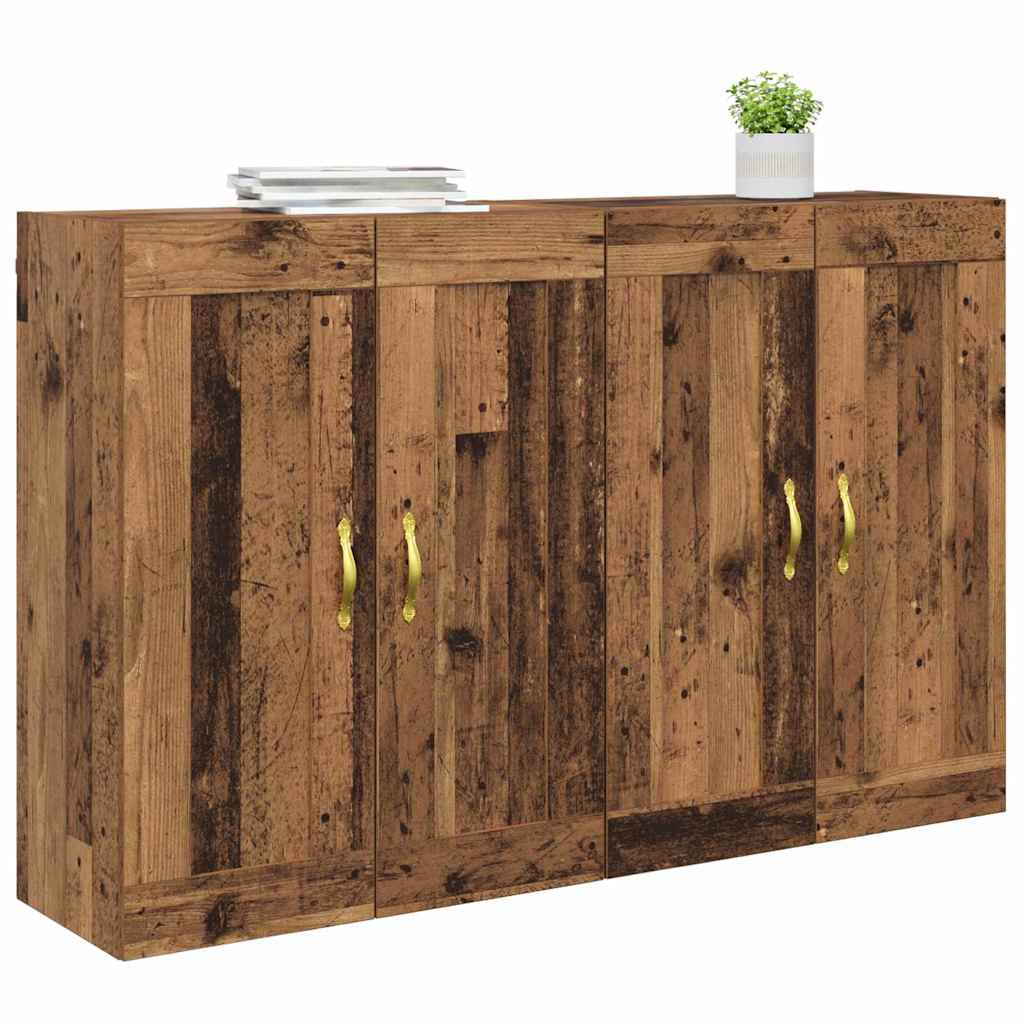 Wandmontierter Schrank 2 pcs Altholz 69,5 x 34 x 90 cm