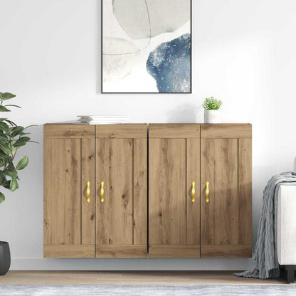 Wandmontierter Schrank 2 stk. Artisan-Eiche 69,5 x 34 x 90 cm