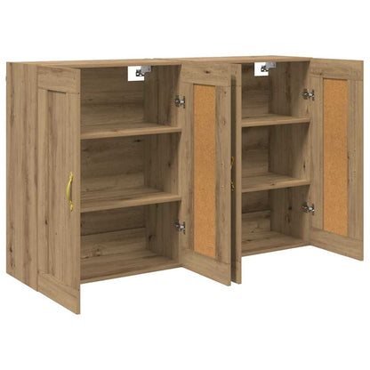 Wandmontierter Schrank 2 stk. Artisan-Eiche 69,5 x 34 x 90 cm