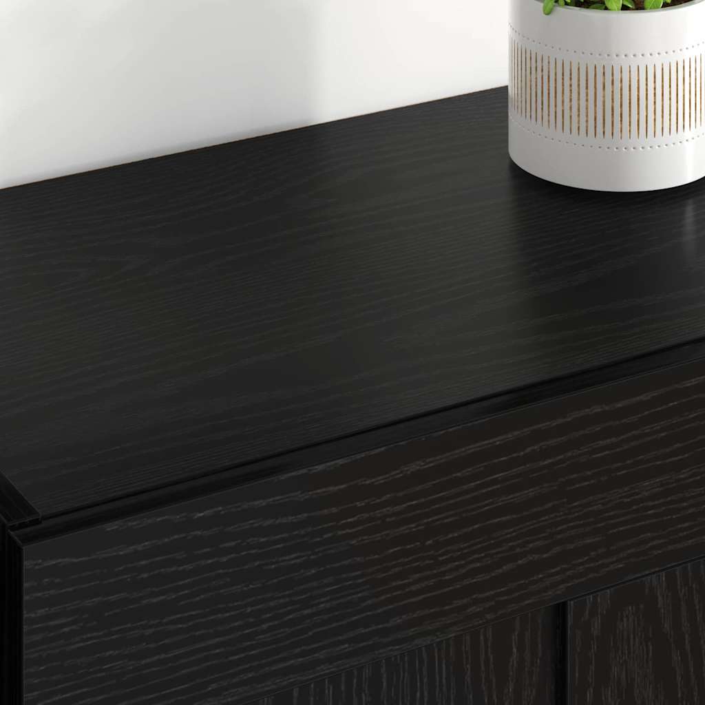 Wandmontierter Schrank 2 stk. Schwarz Eichen-Optik