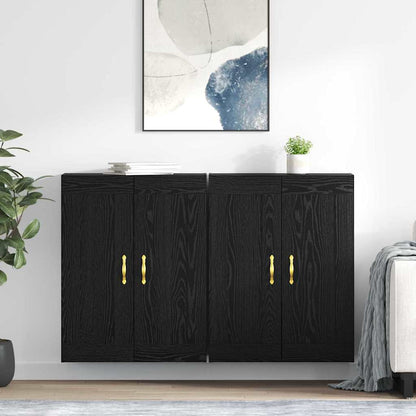 Wandmontierter Schrank 2 stk. Schwarz Eichen-Optik