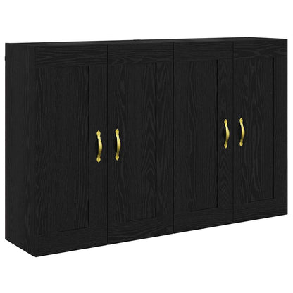 Wandmontierter Schrank 2 stk. Schwarz Eichen-Optik
