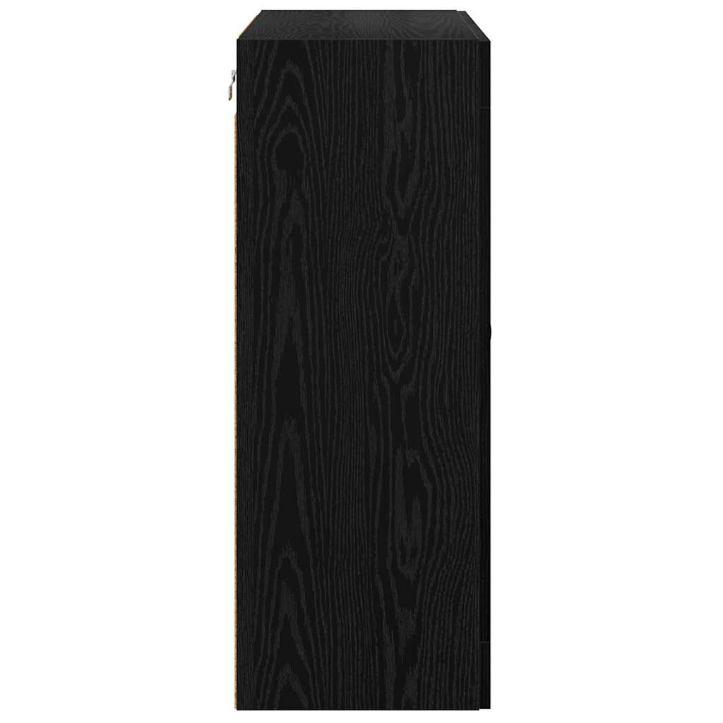 Wandmontierter Schrank 2 stk. Schwarz Eichen-Optik