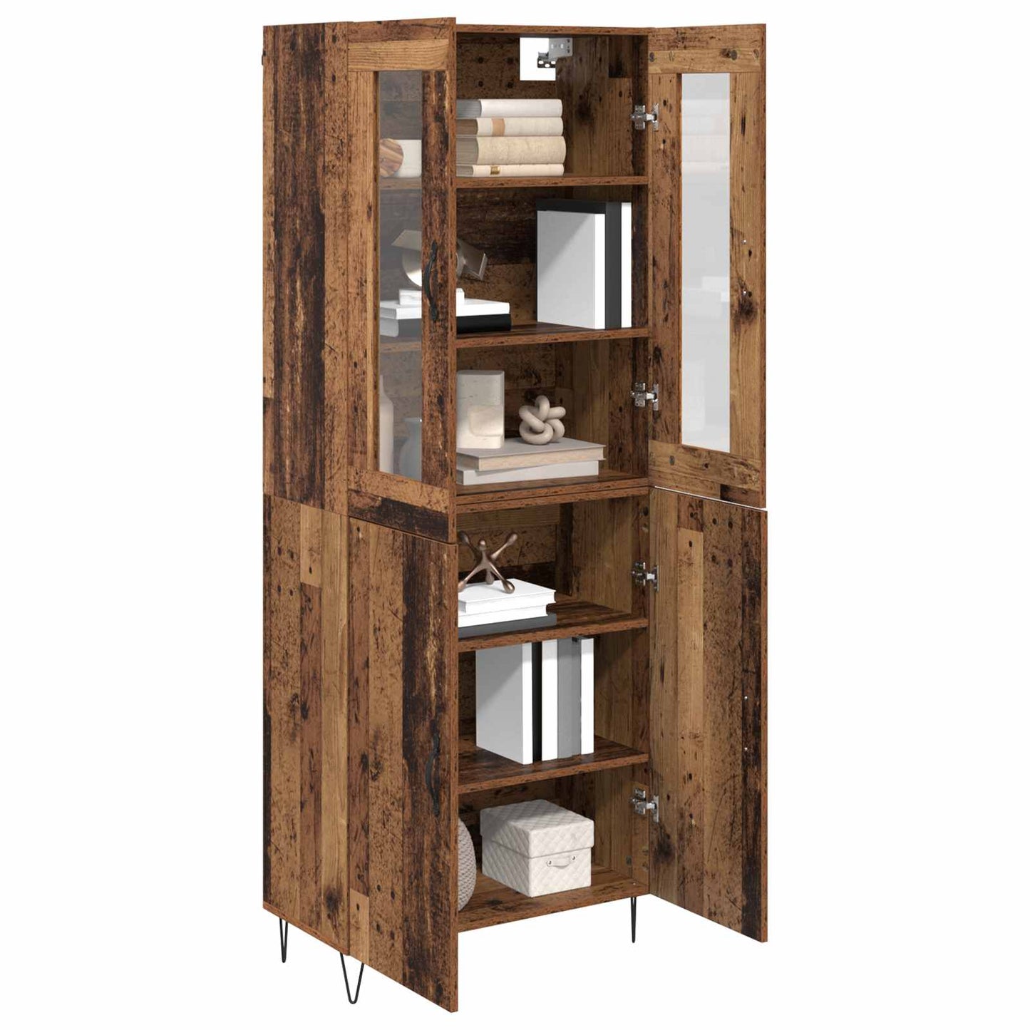 Highboard Altholz 69,5 x 34 x 180 cm Holzwerkstoff