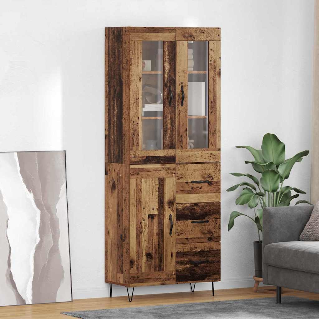 Highboard Altholz 69,5 x 34 x 90 cm Holzwerkstoff