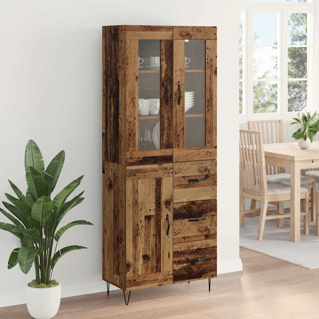 Highboard Altholz 69,5 x 34 x 90 cm Holzwerkstoff