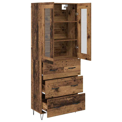Highboard Altholz 69,5 x 34 x 90 cm Holzwerkstoff