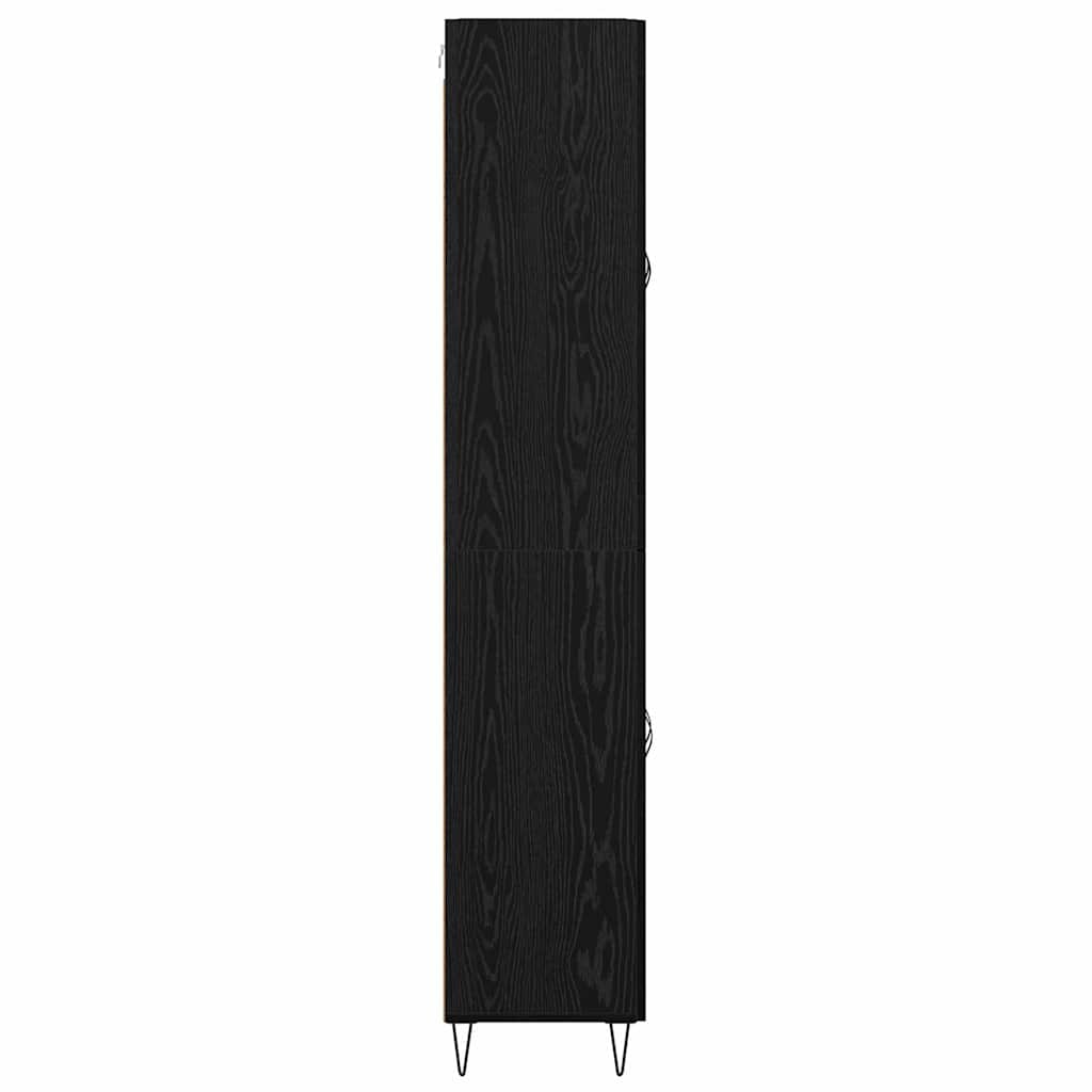 Highboard Weiß und Schwarz Eiche 69,5 x 34 x 180 cm