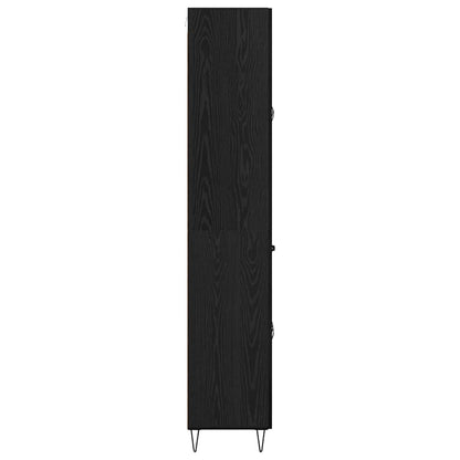 Highboard Schwarz Eichen-Optik 69,5 x 34 x 90 cm Holzwerkstoff