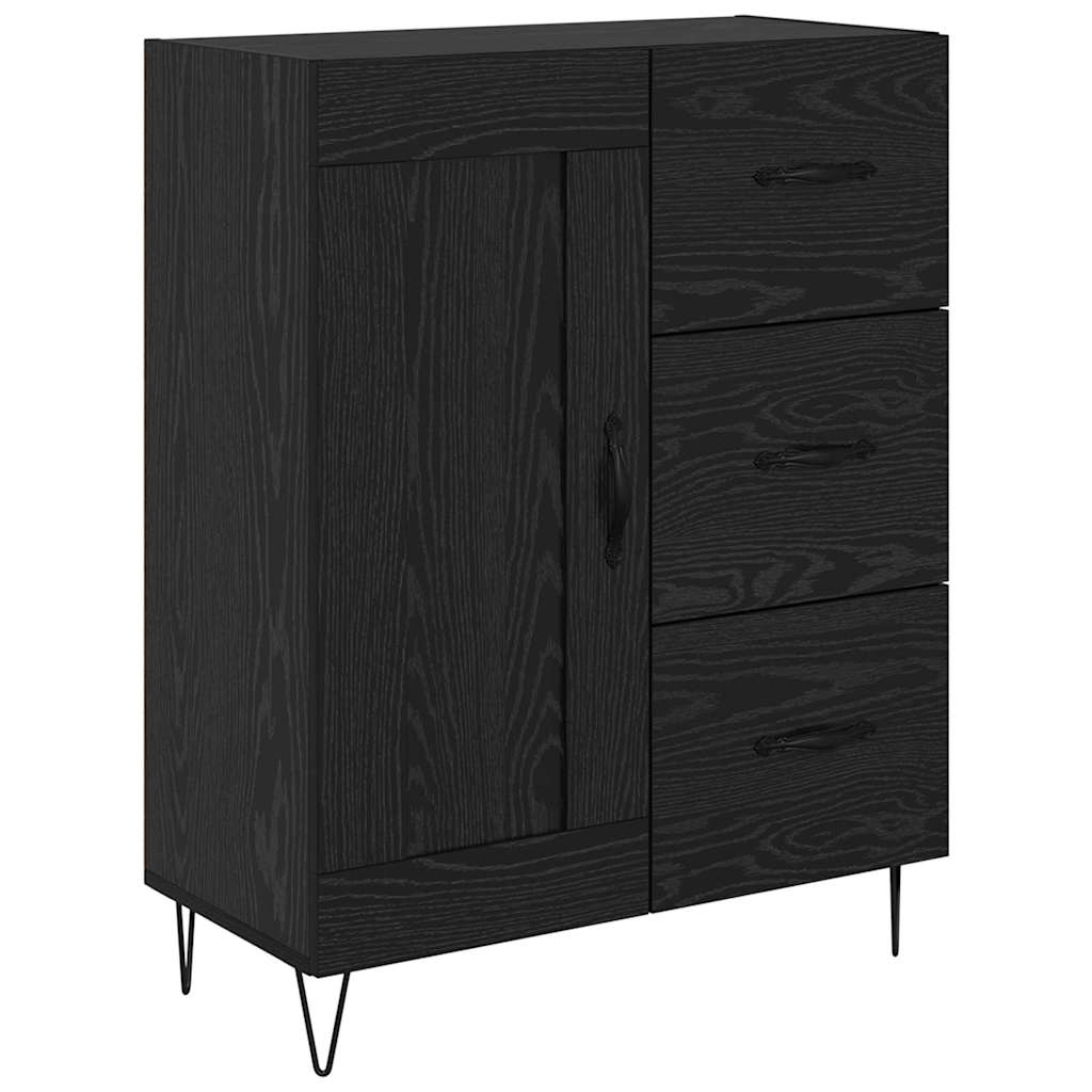Highboard Schwarz Eichen-Optik 69,5 x 34 x 90 cm Holzwerkstoff