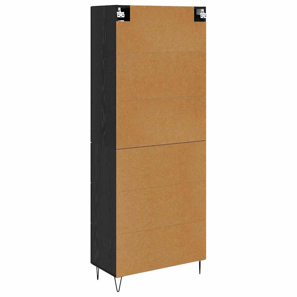 Highboard Schwarz Eichen-Optik 69,5 x 34 x 90 cm Holzwerkstoff
