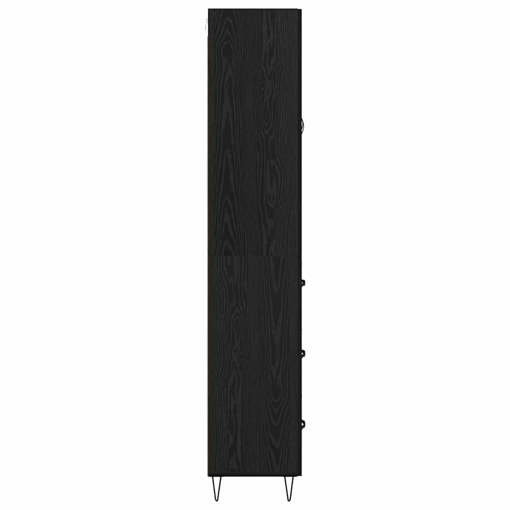 Highboard Schwarz Eichen-Optik 69,5 x 34 x 90 cm Holzwerkstoff