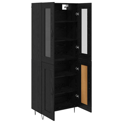 Highboard Schwarz Eichen-Optik 69,5 x 34 x 90 cm Holzwerkstoff