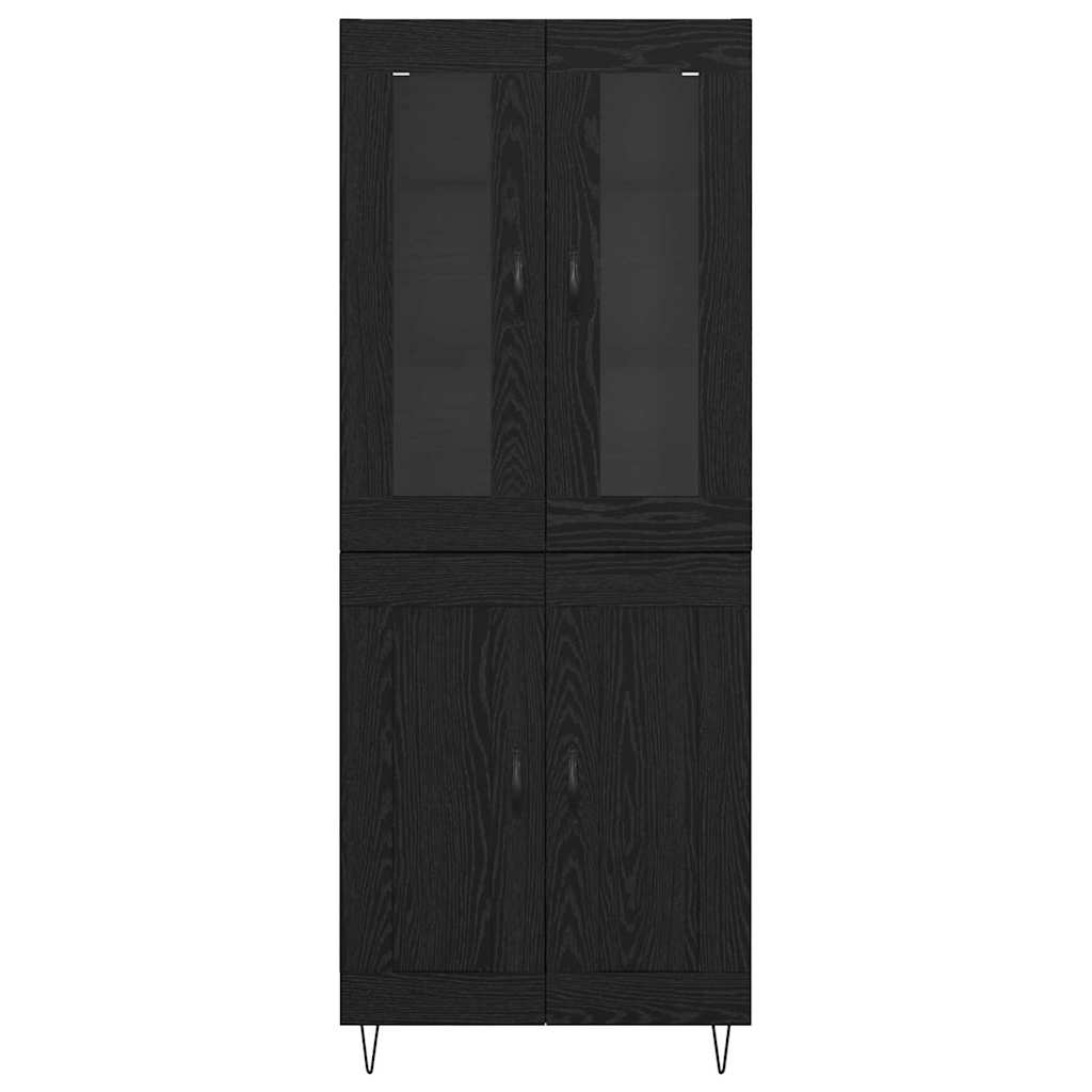 Highboard Schwarz Eichen-Optik 69,5 x 34 x 90 cm Holzwerkstoff