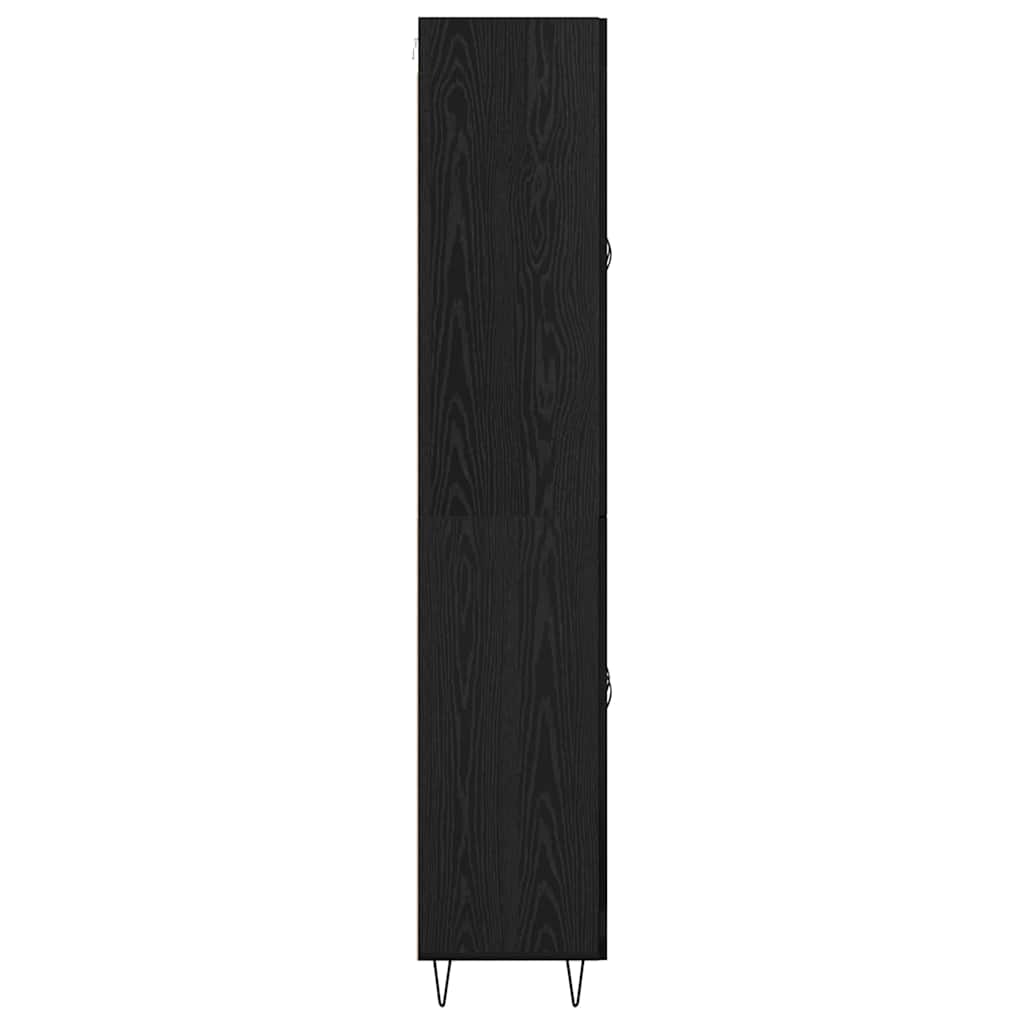 Highboard Schwarz Eichen-Optik 69,5 x 34 x 90 cm Holzwerkstoff