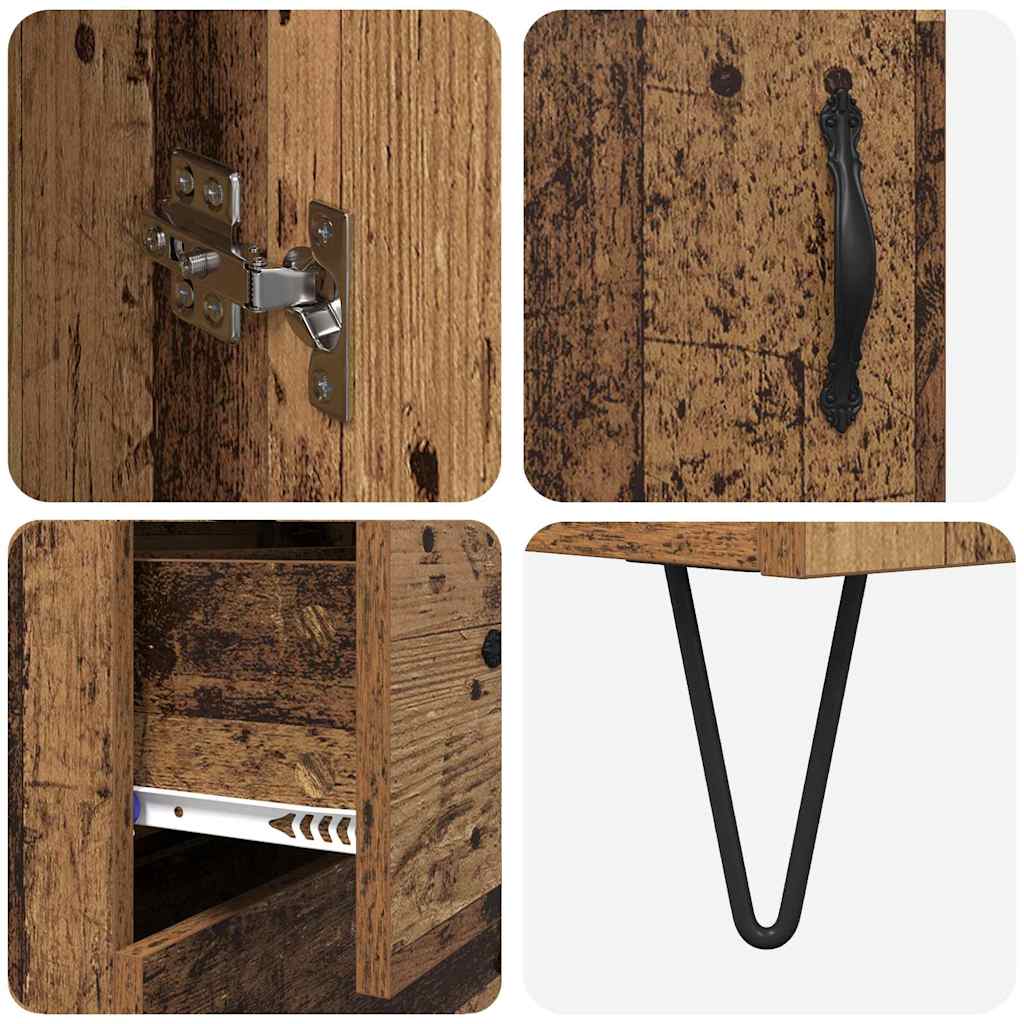 Highboard Altholz 34,5 x 34 x 90 cm Holzwerkstoff