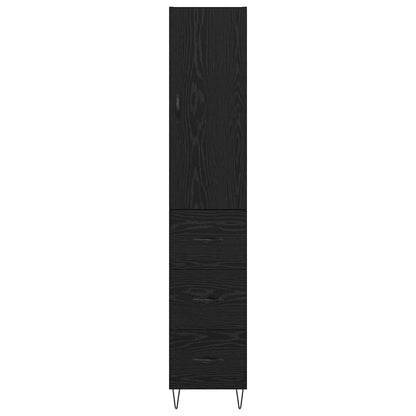 Highboard Schwarz Eichen-Optik 34,5 x 34 x 90 cm Holzwerkstoff