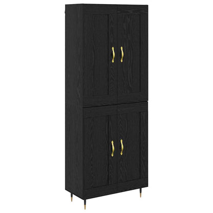 Highboard Schwarz Eichen-Optik 69,5 x 34 x 90 cm Holzwerkstoff