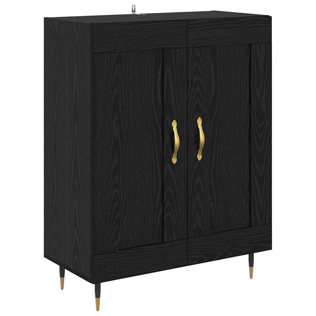 Highboard Schwarz Eichen-Optik 69,5 x 34 x 90 cm Holzwerkstoff