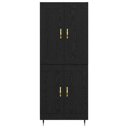 Highboard Schwarz Eichen-Optik 69,5 x 34 x 90 cm Holzwerkstoff