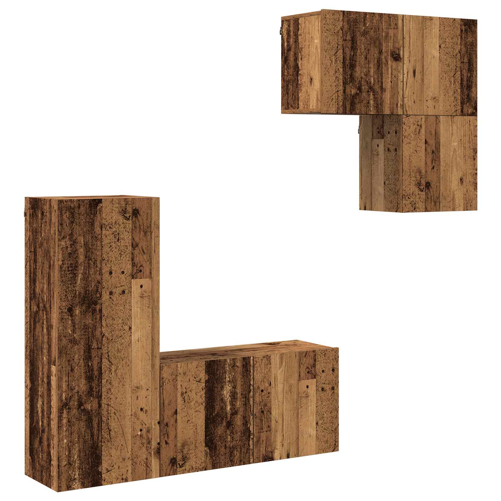 TV-Schränk Wandmontiert 4 pcs Altholz Holzwerkstoff