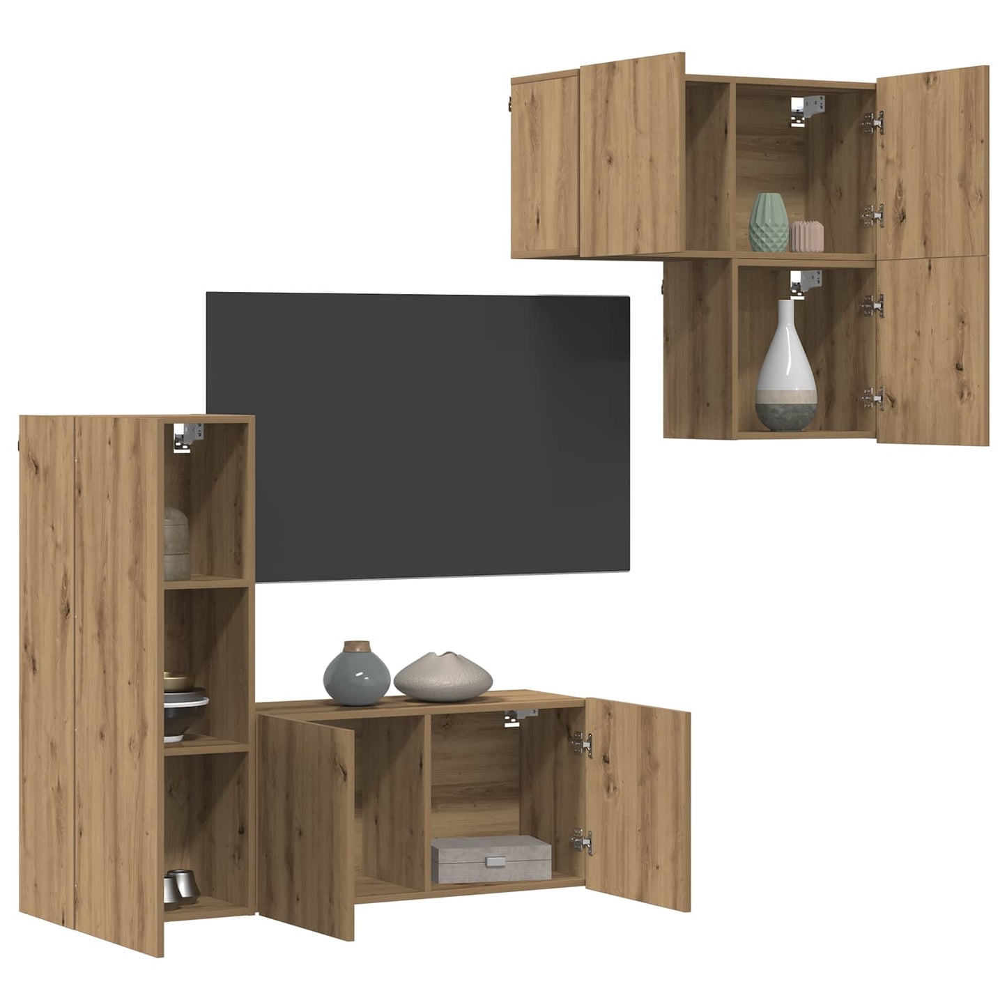 TV-Schränk 4 pcs Artisan-Eiche Holzwerkstoff