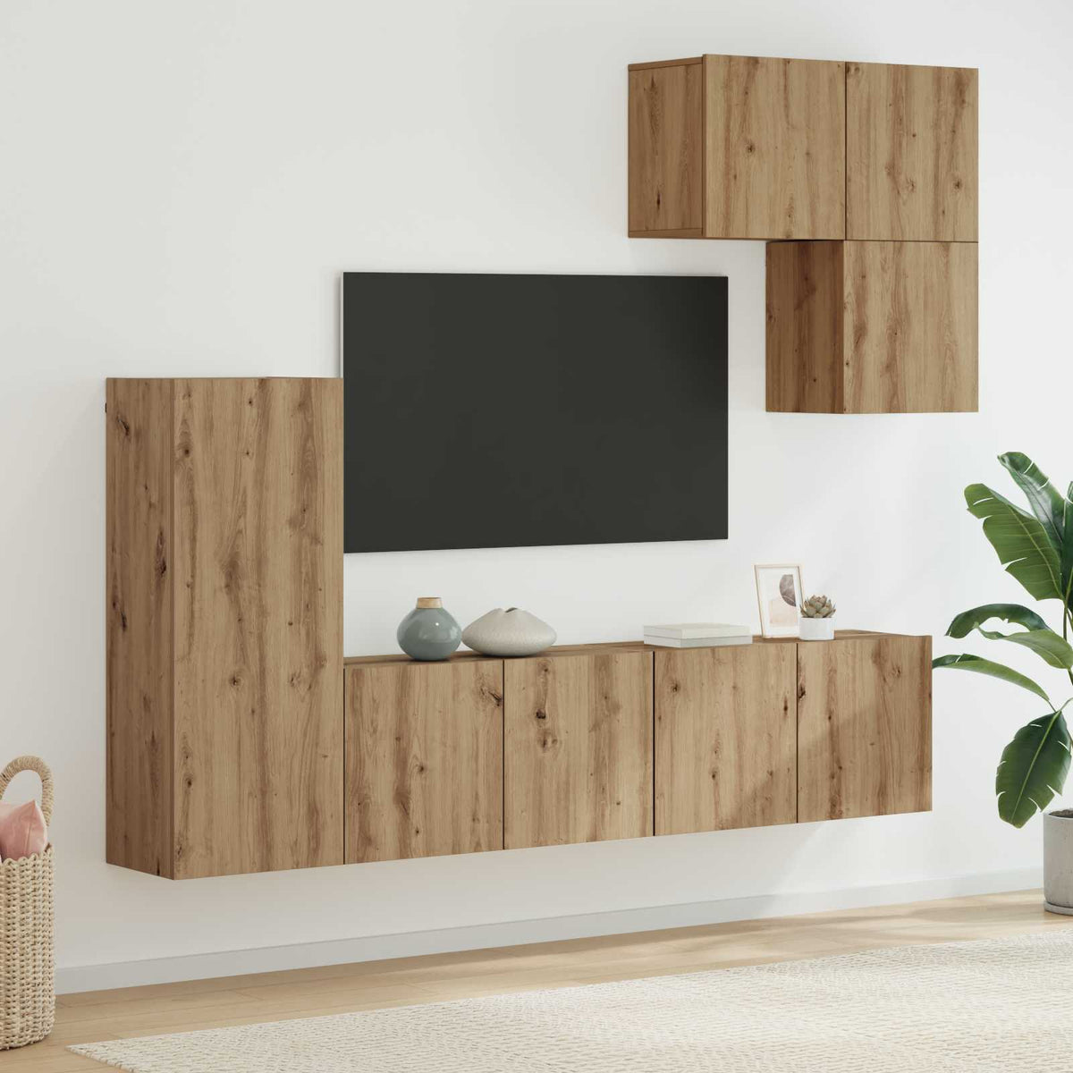 TV-Wandmöbel 5 stk. Artisan-Eiche Holzwerkstoff
