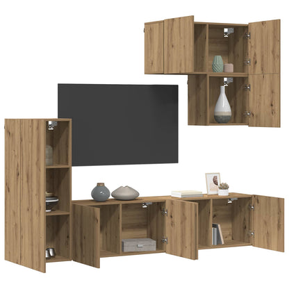 TV-Wandmöbel 5 stk. Artisan-Eiche Holzwerkstoff