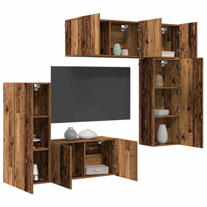 TV-Wandmöbel 5 stk. Altholz Holzwerkstoff