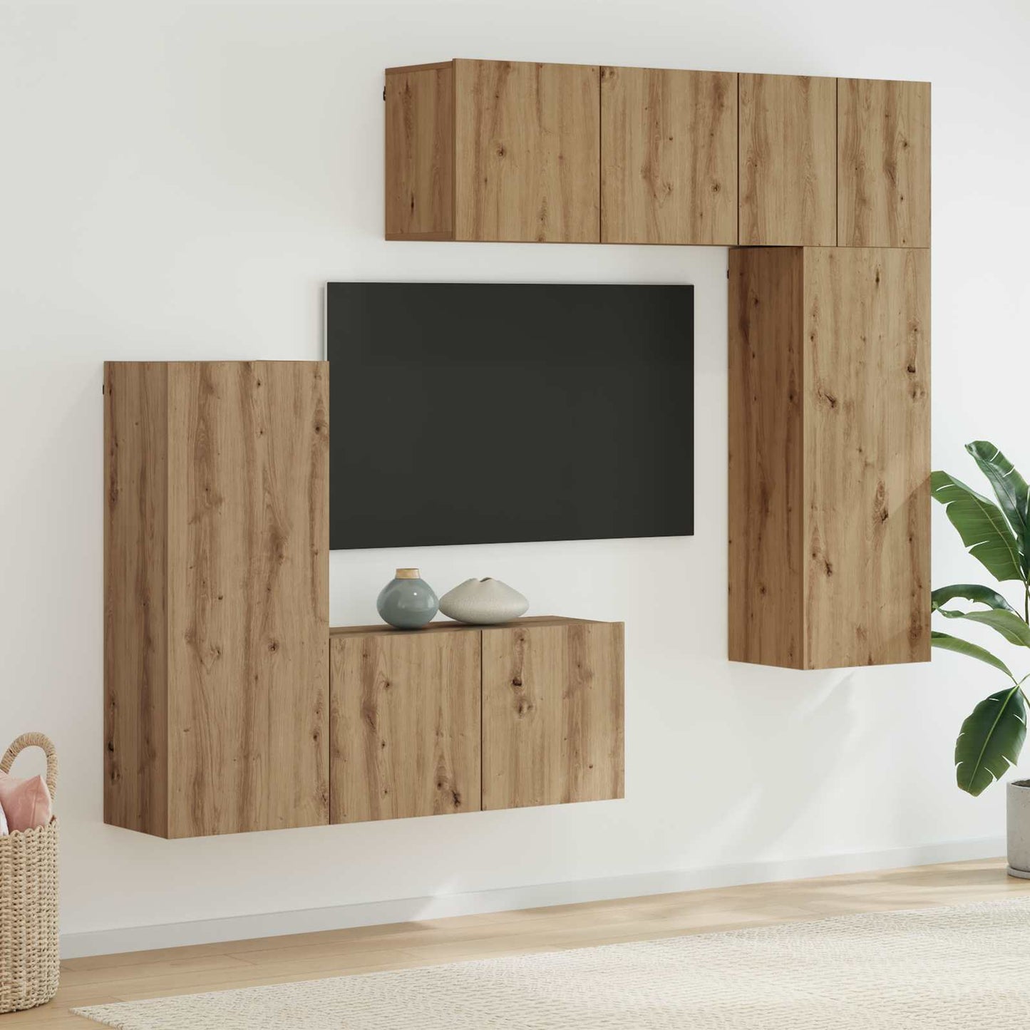 TV-Wandmöbel 5 stk. Artisan-Eiche Holzwerkstoff