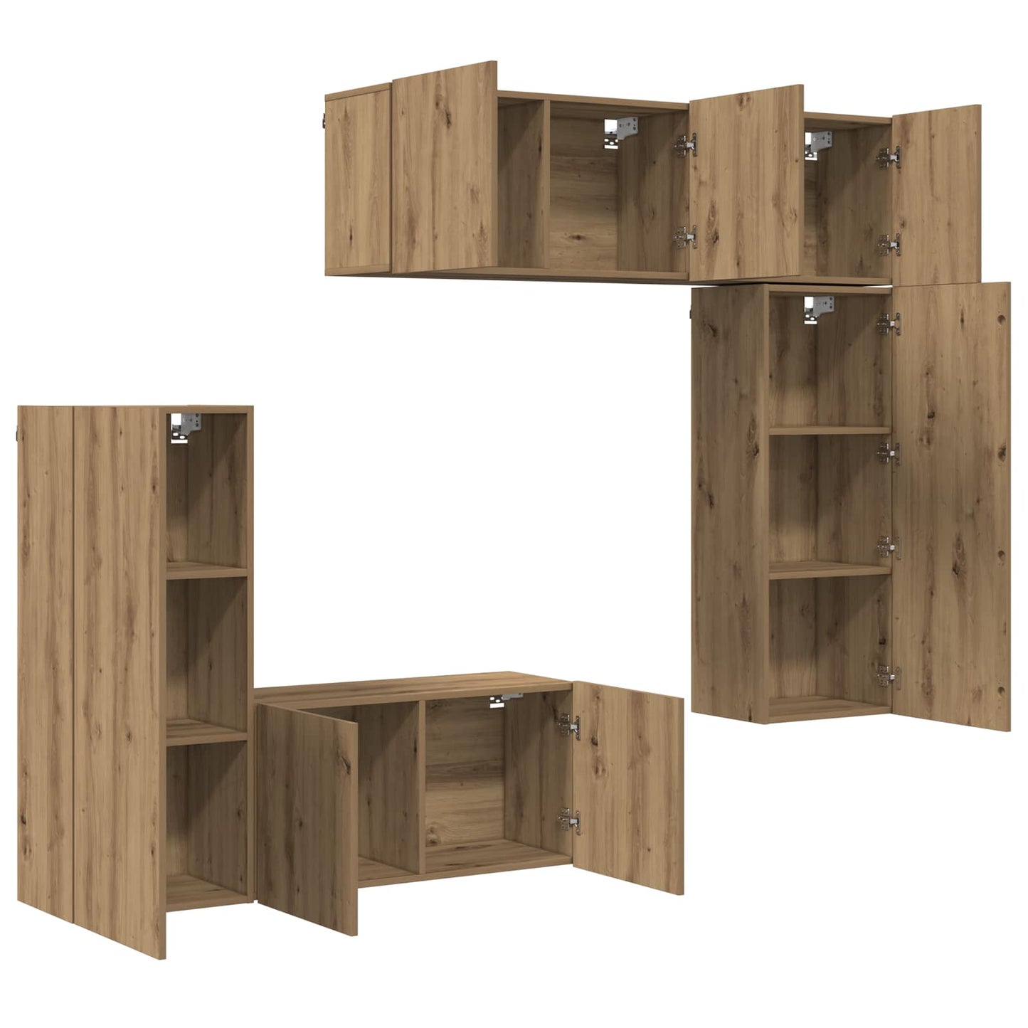 TV-Wandmöbel 5 stk. Artisan-Eiche Holzwerkstoff