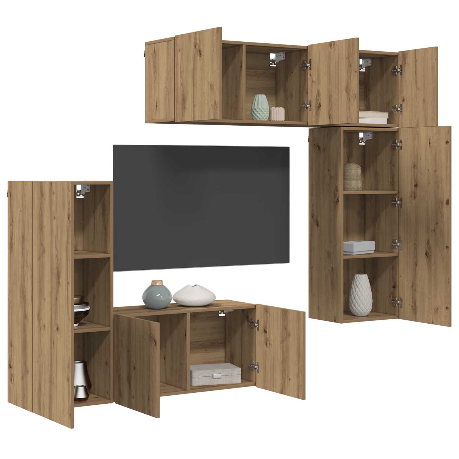 TV-Wandmöbel 5 stk. Artisan-Eiche Holzwerkstoff