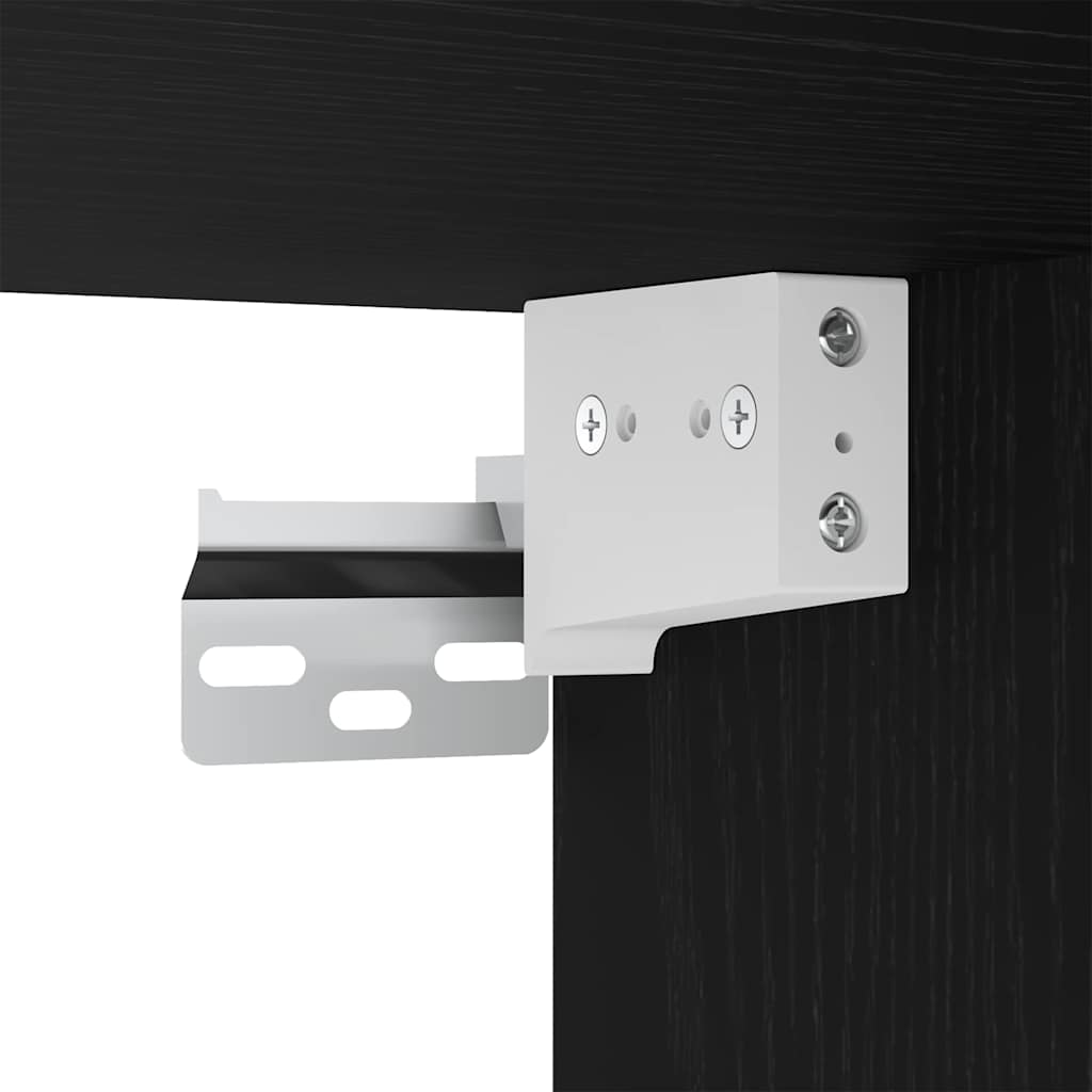 TV-Wandregal-Set 5 pcs Schwarz Eichen-Optik Holzwerkstoff