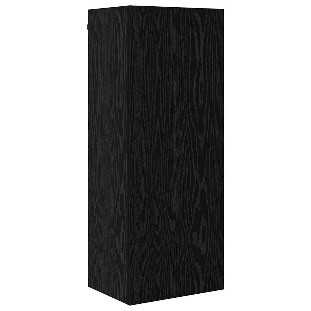 TV-Wandregal-Set 5 pcs Schwarz Eichen-Optik Holzwerkstoff