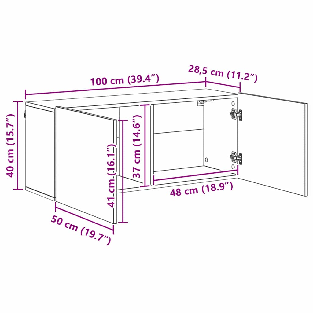 TV-Wandregal-Set 5 pcs Schwarz Eichen-Optik Holzwerkstoff