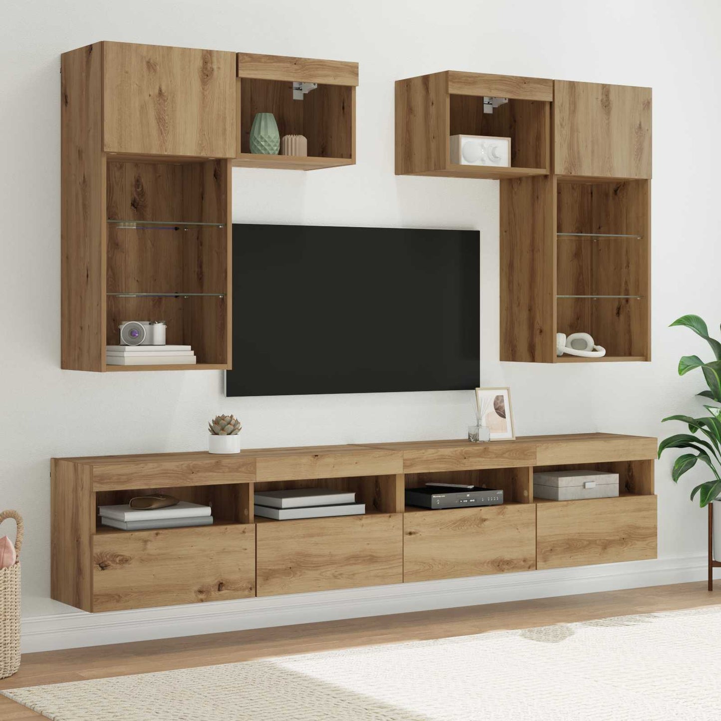 TV-Wandgeräte 6 stk. Altholz Holzwerkstoff