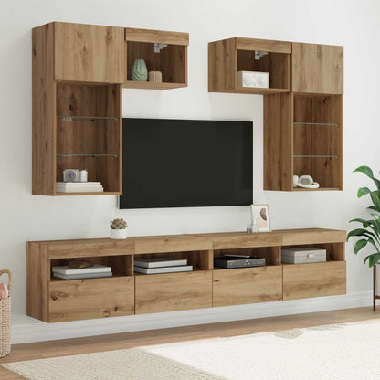 TV-Wandgeräte 6 stk. Altholz Holzwerkstoff