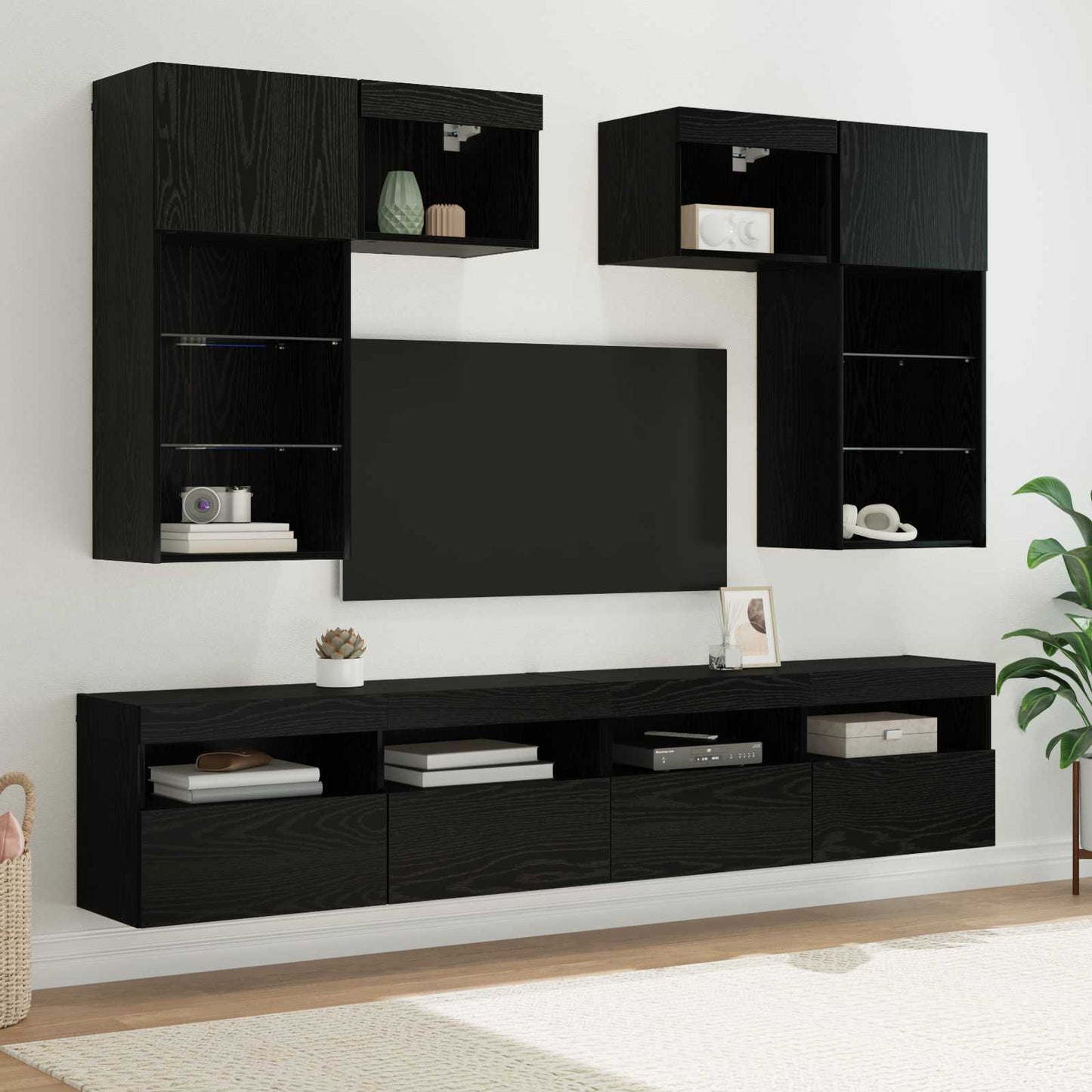 TV-Wandgeräte 6 stk. Artisan-Eiche Holzwerkstoff