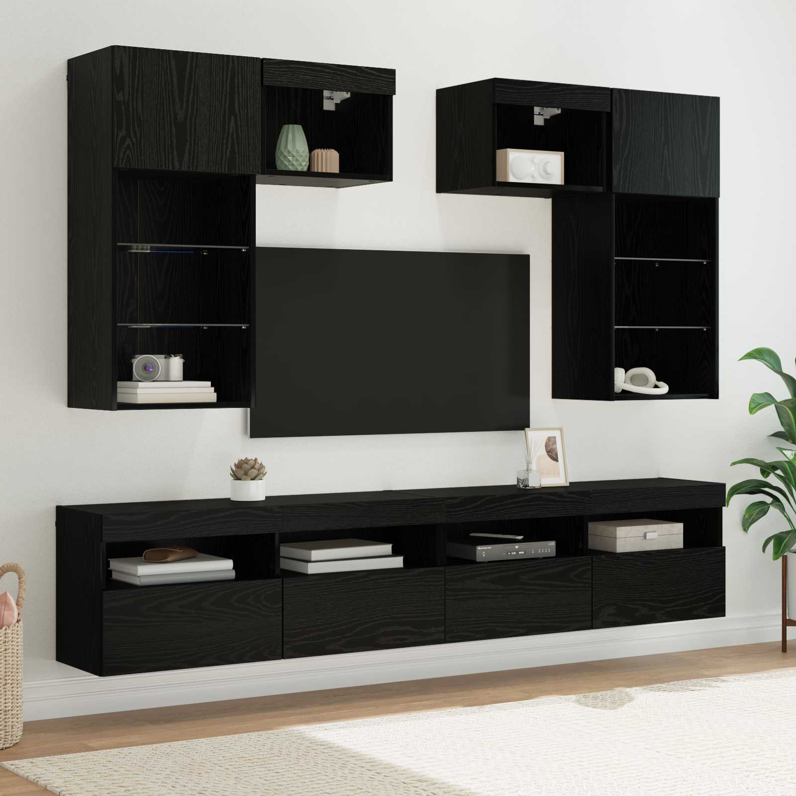 TV-Wandgeräte 6 stk. Artisan-Eiche Holzwerkstoff