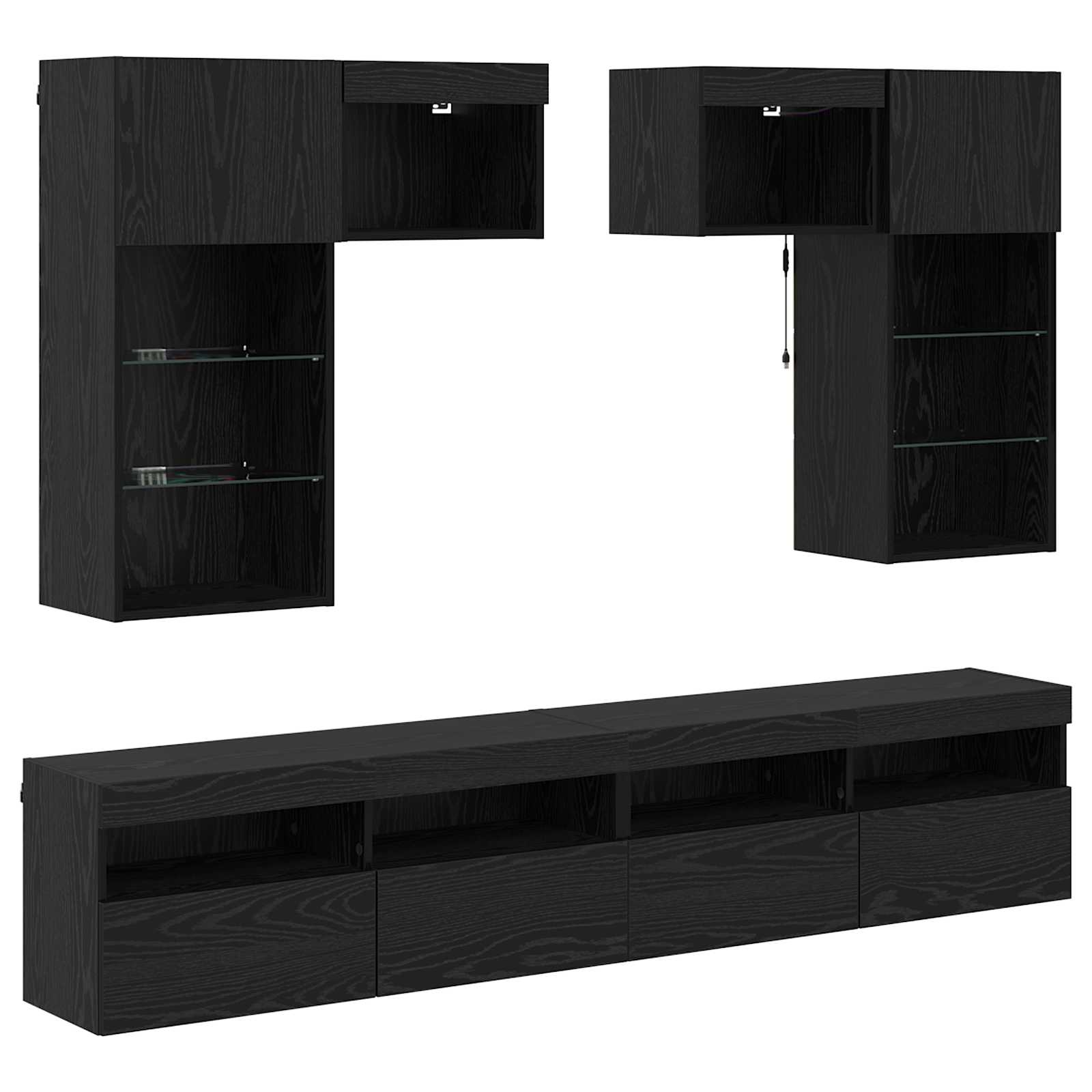 TV-Wandgeräte 6 stk. Artisan-Eiche Holzwerkstoff