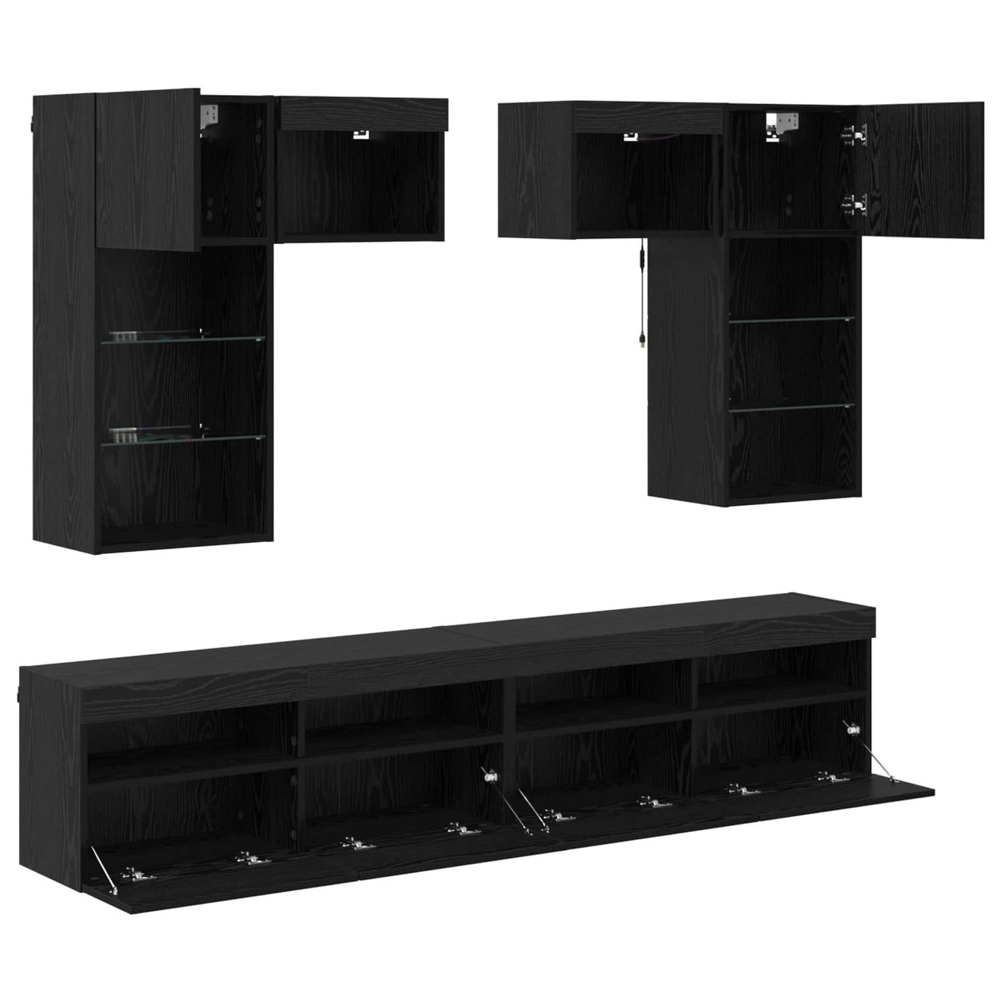 TV-Wandgeräte 6 stk. Artisan-Eiche Holzwerkstoff