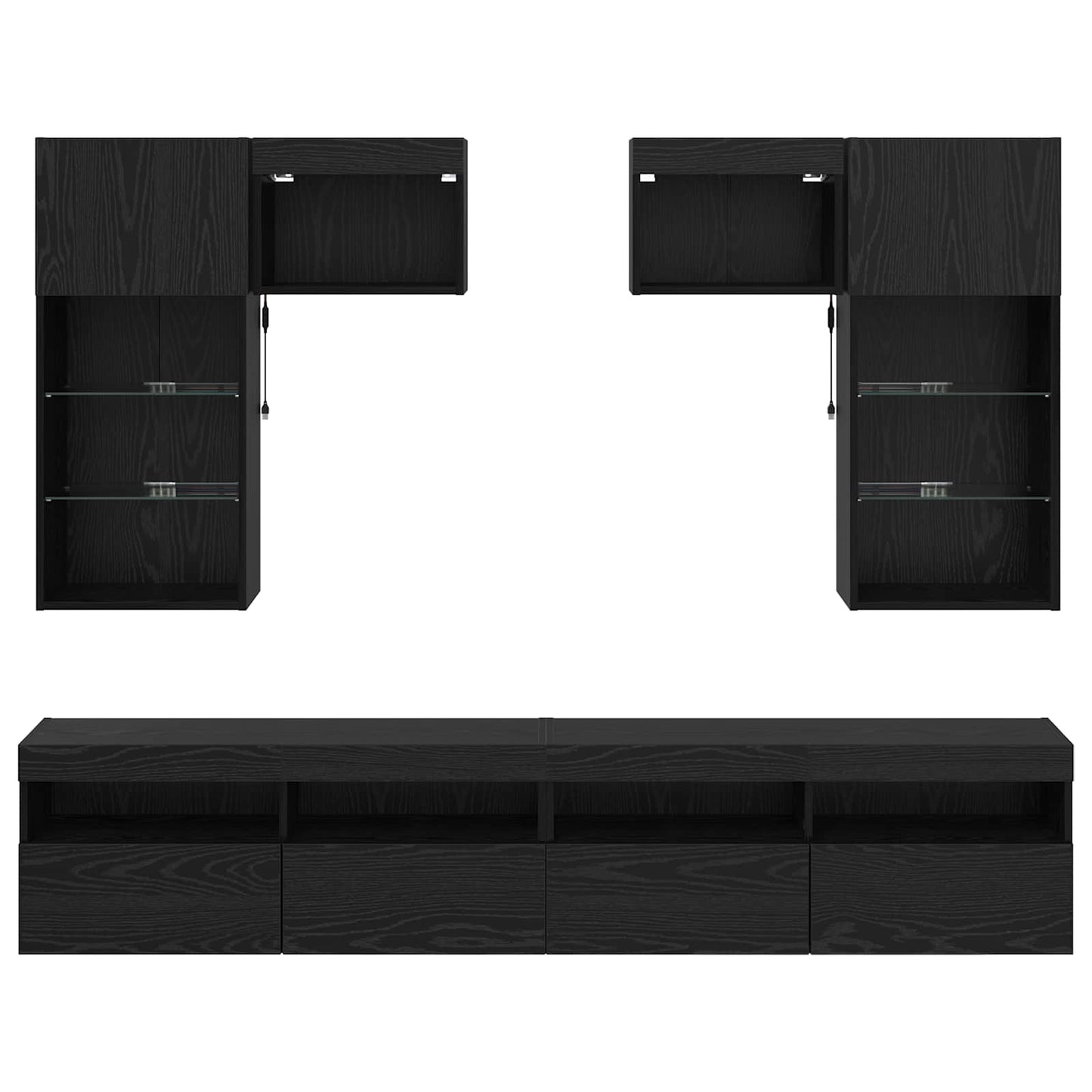 TV-Wandgeräte 6 stk. Artisan-Eiche Holzwerkstoff