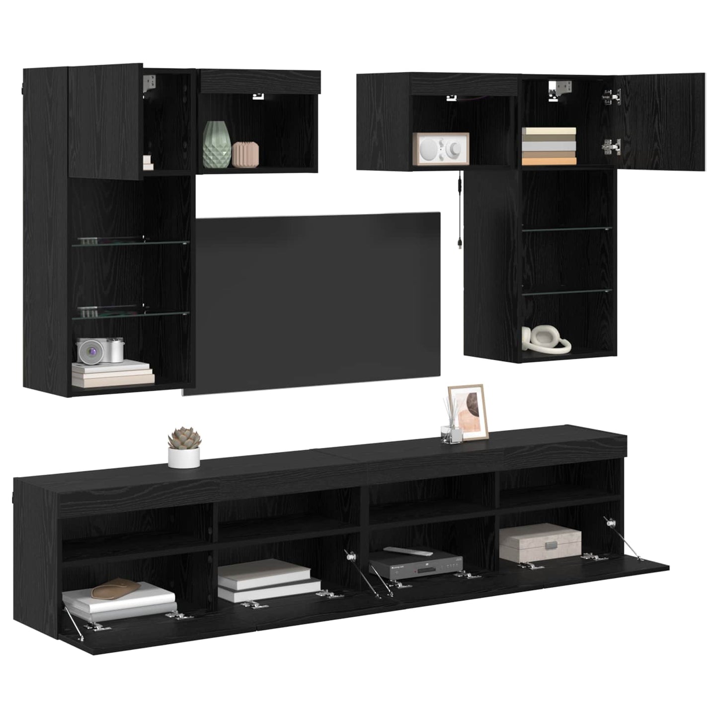 TV-Wandgeräte 6 stk. Artisan-Eiche Holzwerkstoff