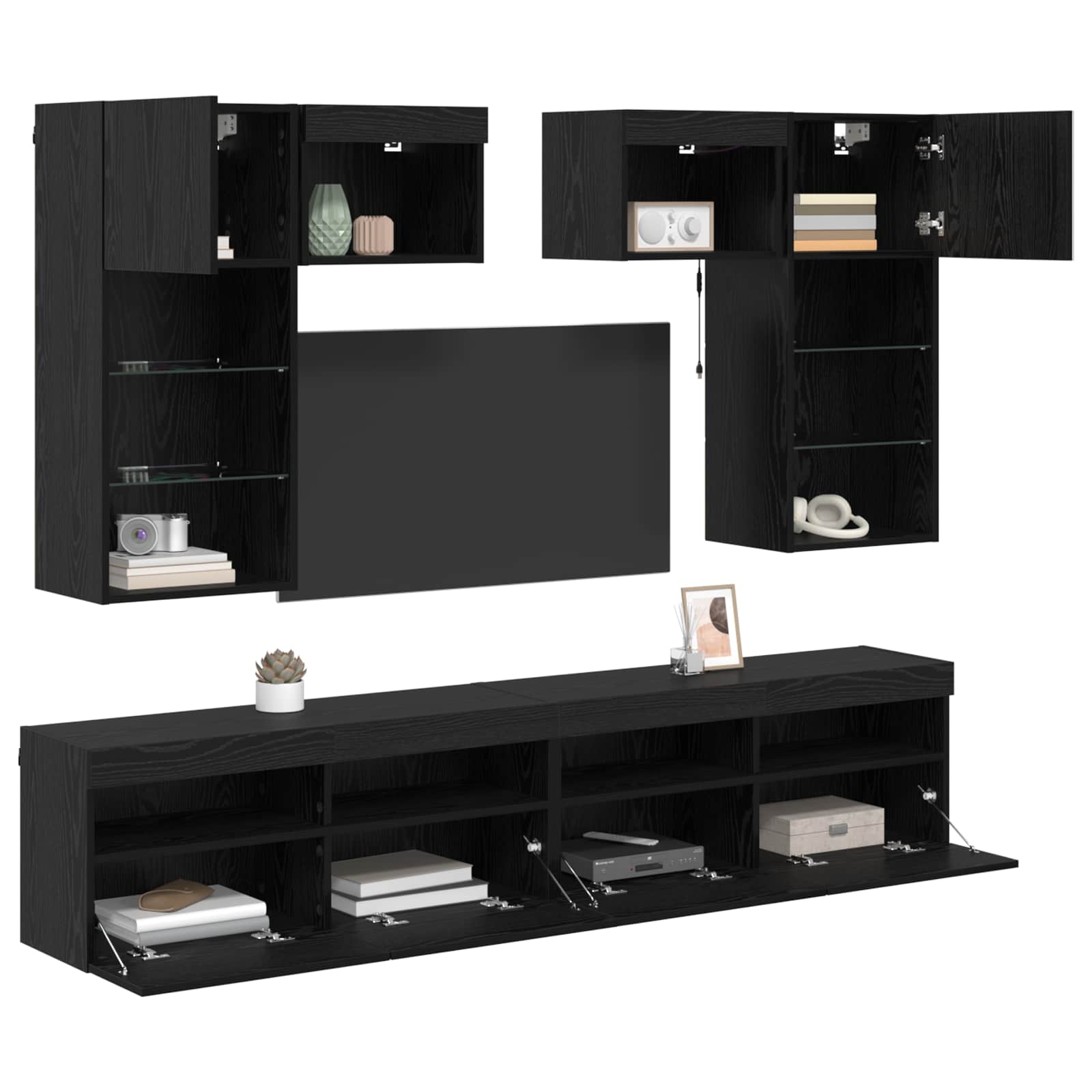 TV-Wandgeräte 6 stk. Artisan-Eiche Holzwerkstoff