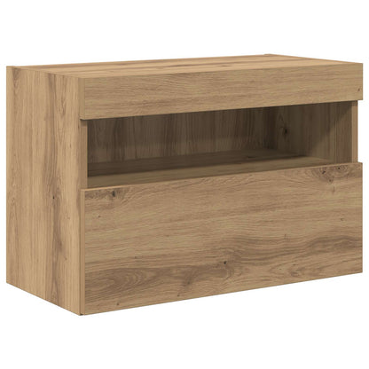 TV-Wandschrank-Set mit LED-Lichtern 7 stk. Artisan-Eiche
