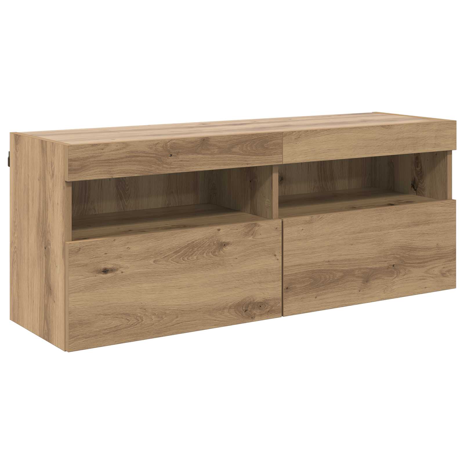 TV-Wandschrank-Set mit LED-Lichtern 7 stk. Artisan-Eiche
