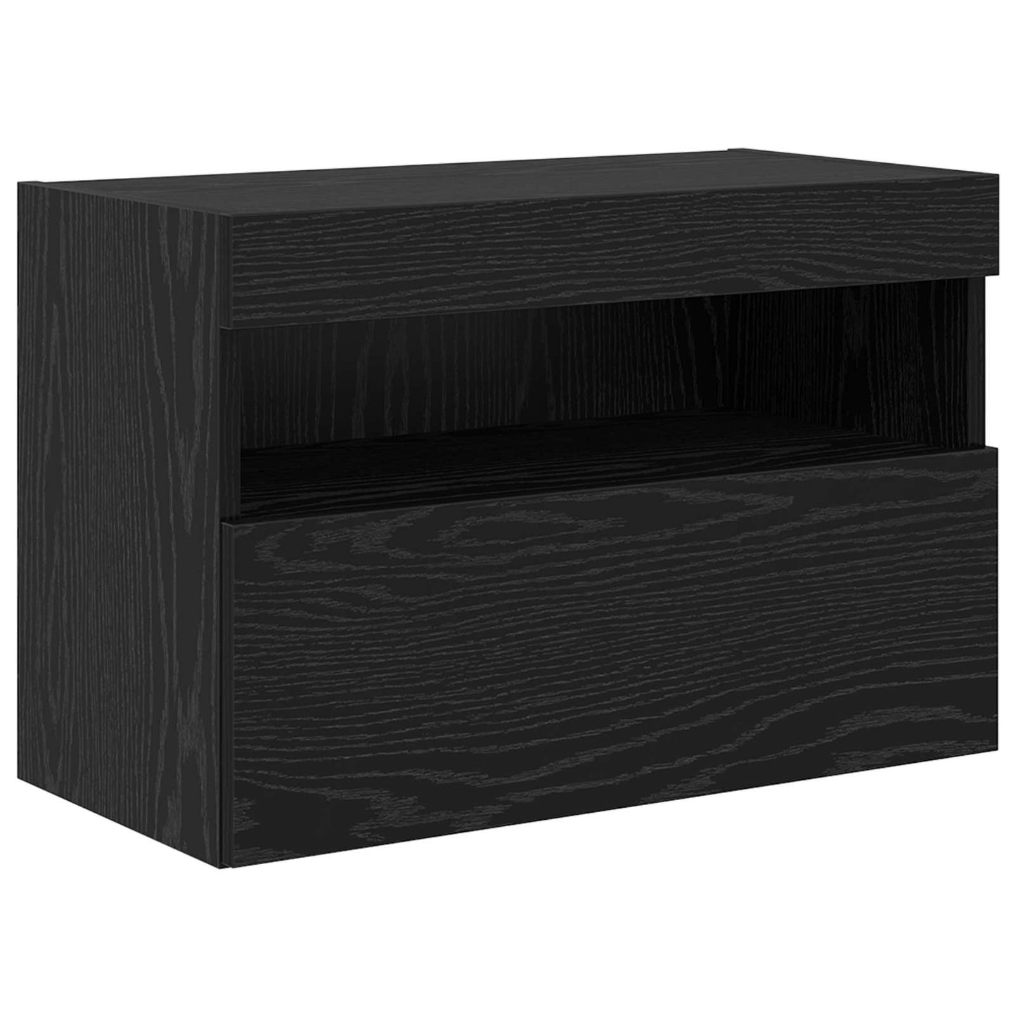 TV-Wandschrank-Set mit LED-Lichtern 7 stk. Schwarz Eichen-Optik