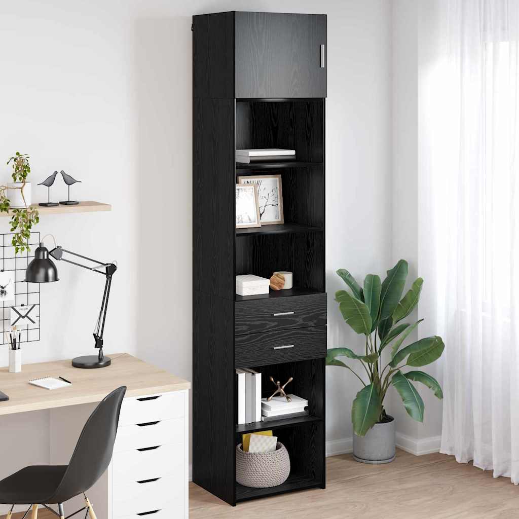 Highboard Schwarz Eichen-Optik 50 x 42,5 x 225 cm Holzwerkstoff
