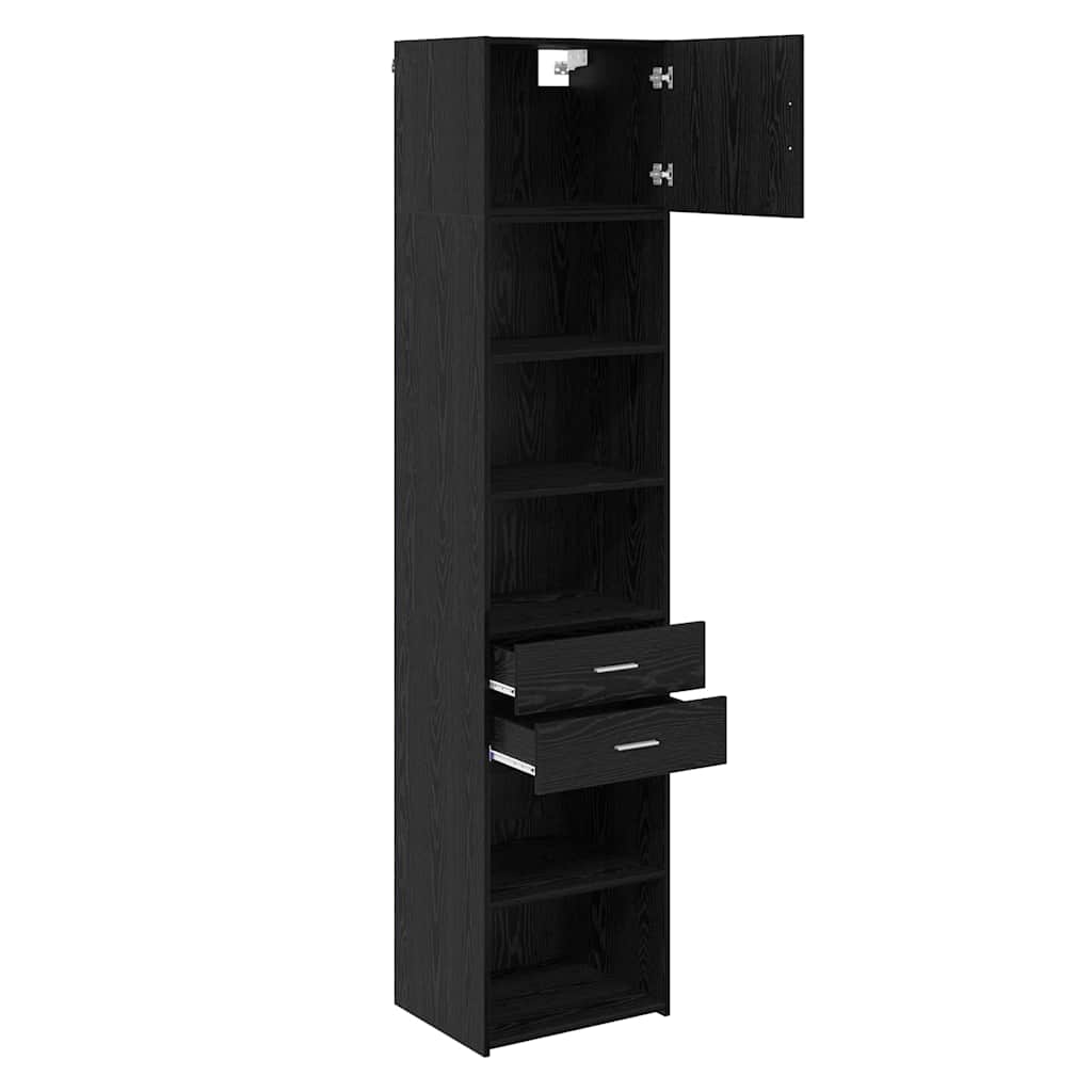 Highboard Schwarz Eichen-Optik 50 x 42,5 x 225 cm Holzwerkstoff